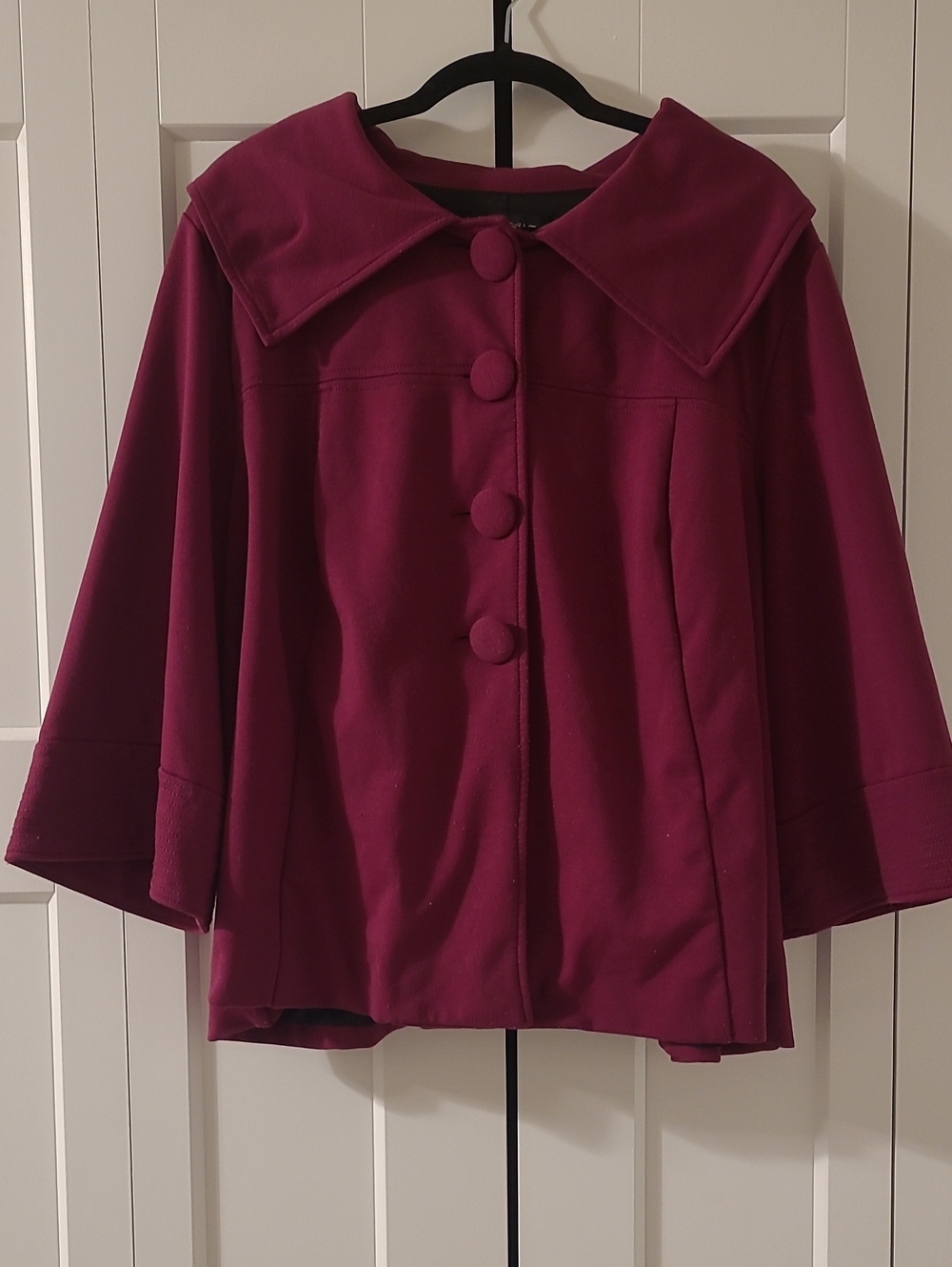 Lane Bryant Wine Button-Front Coat